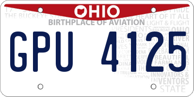 OH license plate GPU4125