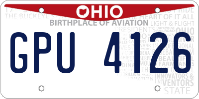 OH license plate GPU4126