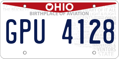 OH license plate GPU4128