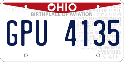 OH license plate GPU4135