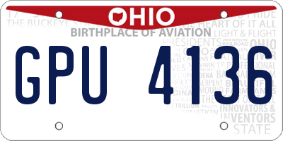 OH license plate GPU4136
