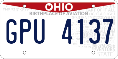 OH license plate GPU4137