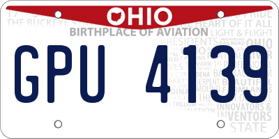 OH license plate GPU4139