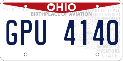 OH license plate GPU4140