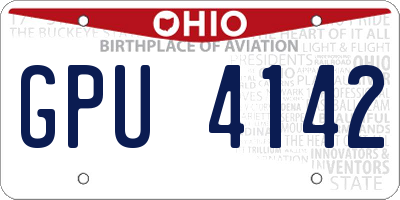 OH license plate GPU4142