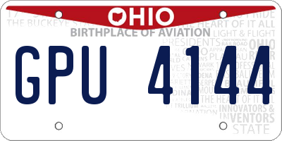 OH license plate GPU4144