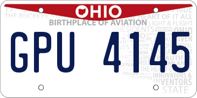 OH license plate GPU4145