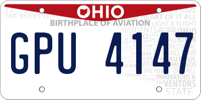 OH license plate GPU4147