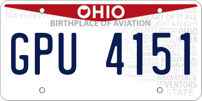 OH license plate GPU4151