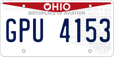OH license plate GPU4153