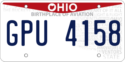 OH license plate GPU4158