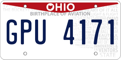 OH license plate GPU4171
