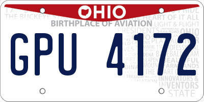 OH license plate GPU4172