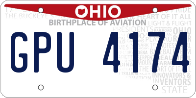 OH license plate GPU4174