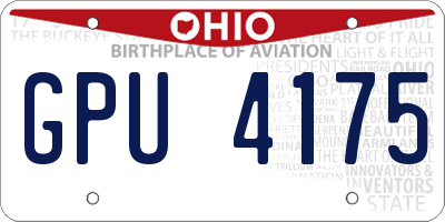 OH license plate GPU4175