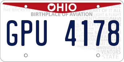 OH license plate GPU4178