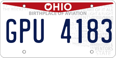 OH license plate GPU4183