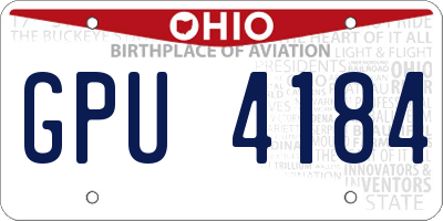OH license plate GPU4184