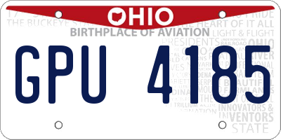 OH license plate GPU4185