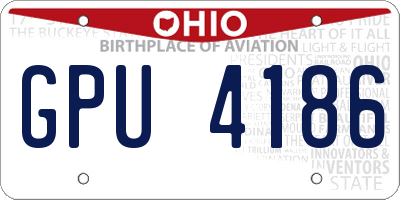 OH license plate GPU4186