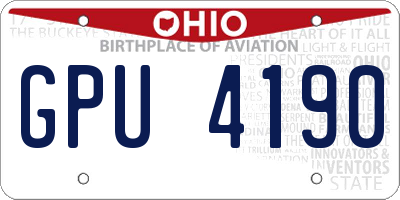 OH license plate GPU4190
