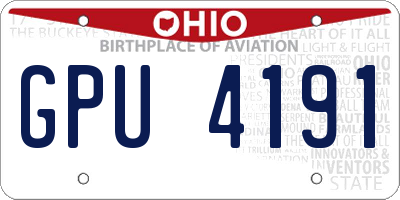 OH license plate GPU4191
