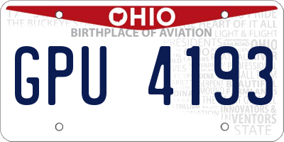 OH license plate GPU4193
