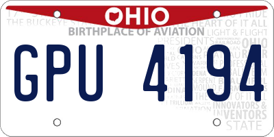 OH license plate GPU4194