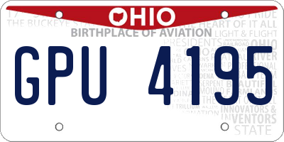 OH license plate GPU4195