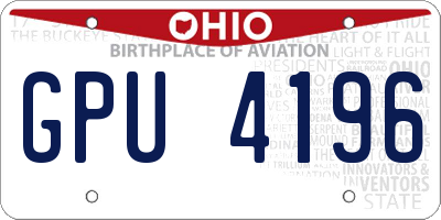 OH license plate GPU4196