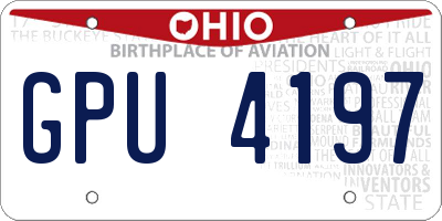 OH license plate GPU4197