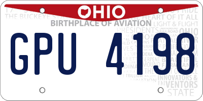 OH license plate GPU4198