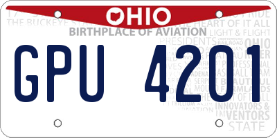 OH license plate GPU4201