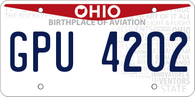 OH license plate GPU4202