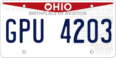 OH license plate GPU4203