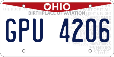 OH license plate GPU4206
