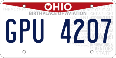 OH license plate GPU4207