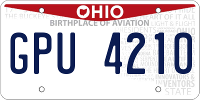OH license plate GPU4210