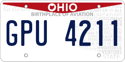 OH license plate GPU4211