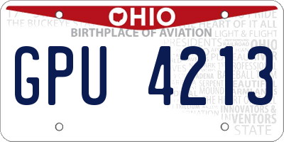 OH license plate GPU4213