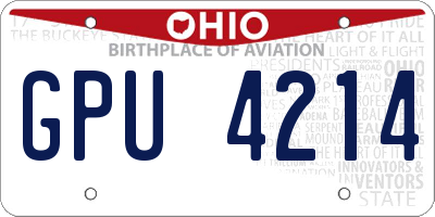 OH license plate GPU4214