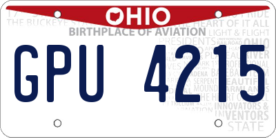 OH license plate GPU4215