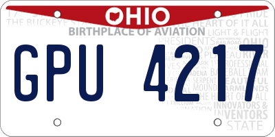 OH license plate GPU4217