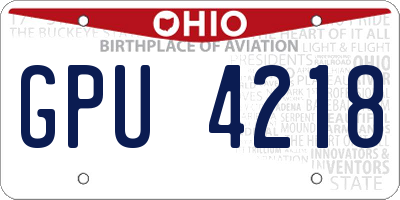 OH license plate GPU4218