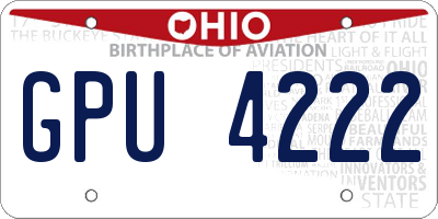 OH license plate GPU4222