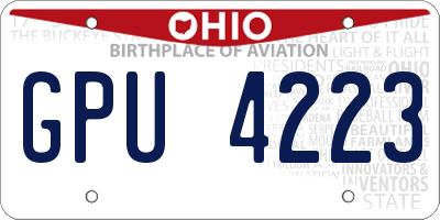 OH license plate GPU4223
