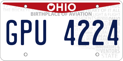OH license plate GPU4224