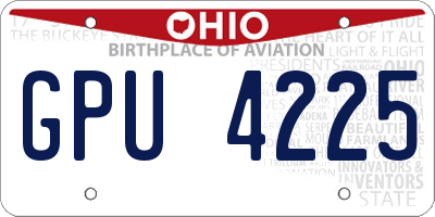 OH license plate GPU4225