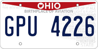 OH license plate GPU4226