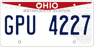 OH license plate GPU4227